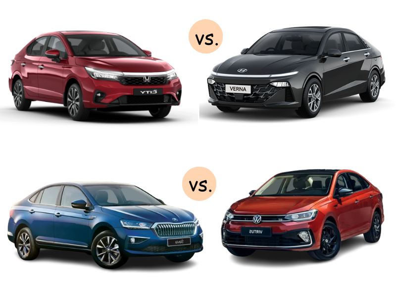 Honda City vs. Hyundai Verna & Skoda Slavia vs. Volkswagen Virtus