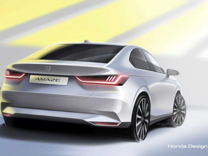 New-Gen Honda Amaze Rear Sketch