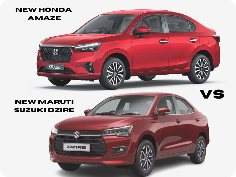 New Honda Amaze vs New Maruti Suzuki Dzire